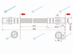 ST-90947-02477 Шланг тормозной передний (Таиланд) TOYOTA DYNATOYOACEHIACE 85-99 LH=RH