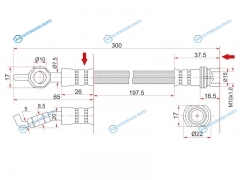 ST-90947-02A37 Шланг тормозной задний (Таиланд) TOYOTA CELICAOPAVISTAARDEOWISH 99-05 LH=RH