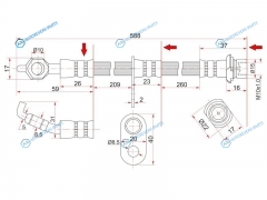 ST-90947-02792 Шланг тормозной перед (Таиланд) TOYOTA CAMRYVISTA 94-98 RH