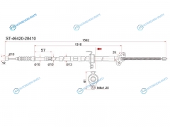 ST-46420-28410 Трос ручника TY TownAce Noah 4WD CR5SR5. -RH