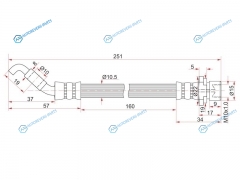 ST-90947-02E88 Шланг тормозной задний (Таиланд)TOYOTA COROLLA LHD 01- LH=RH