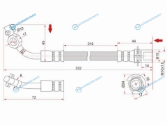 ST-90947-02613 Шланг тормозной передний (Таиланд) TOYOTA LAND CRUISER 90-92 RH