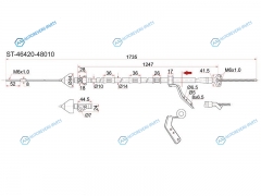 ST-46420-48010 Трос ручника TY Harrier ACUSXUMCU10. 2WD -RH