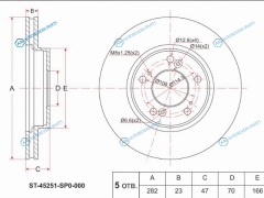 ST-45251-SP0-000 Диск тормозной перед HONDA ODYSSEY RA1-5CR-V RD1 MTHR-V GHSABER UA3AVANCIER TA1-3