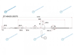 ST-46420-28370 Трос ручника TY LiteTownAce CR363738. 92-96. -RH