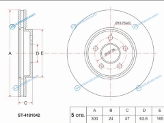 ST-4181042 Диск тормозной перед FORD MONDEO III 00-07