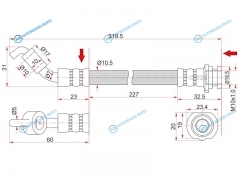ST-46210-JN22A Шланг тормозной задний (Таиланд) NISSAN TEANA 08- LH=RH