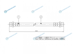 ST-MR129724 Шланг тормозной переднийзадний (Таиланд) MMC DELICA SPACE GEARSTAR WAGONL300L400 86-02 LH=RH L=3