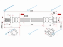 ST-90947-02A17 Шланг тормозной задний (Таиланд) TOYOTA LAND CRUISER 80105 95-07 промежуточный