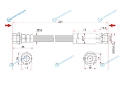 ST-D436-43-810 Шланг тормозной задний (Таиланд) MAZDA 2DEMIOVERISAFORD FIESTAFUSION 02- LH=RH