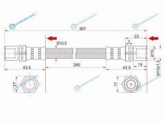 ST-96950-33656 Шланг тормозной передний (Таиланд) TOYOTA HILUX 88-REGIUSTOURING HIACE RCH42 LH=RH