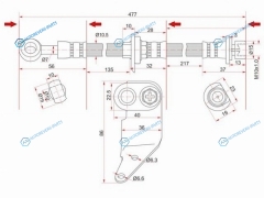 ST-01465-S2X-000 Шланг тормозной передний (Таиланд) HONDA ODYSSEYAVANCIERACCORDTORNEO CFCLCH 99- LH
