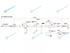 ST-36530-31U00 Трос ручника NS Cefiro A32 94-98. -RH