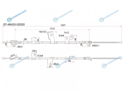 ST-46420-52020 Трос ручника TY VitzPlatz. NCP1SCP1.-RH (барабан)