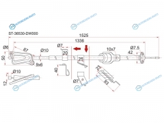 ST-36530-WD000 Трос ручника NS Wingroad Y11. QG131518. 99- 2WD. Van -RH (-Antiskid)
