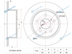 ST-42431-33130 Диск тормозной зад TOYOTA CAMRY V40V50 06-