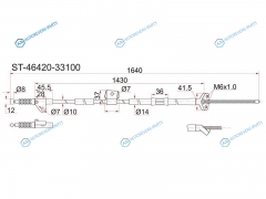 ST-46420-33100 Трос ручника TY Camry ACV3. Windom MCV30 RH