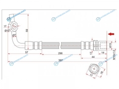 ST-90947-02591 Шланг тормозной передний (Таиланд) TOYOTA HIACEREGIUSACE 89-03 LH