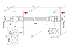 ST-90947-02699 Шланг тормозной задний (Таиланд) TOYOTA CAMRYVISTA 92-94 LH=RH