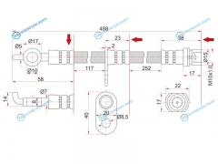 ST-90947-02813 Шланг тормозной передний (Таиланд) TOYOTA COROLLA2CORSACYNOSPASEORAUMSTARLETTERCEL 91- RH