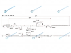 ST-46430-52020 Трос ручника TY VitzPlatz. NCP1SCP1.-LH (барабан)