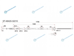 ST-46420-32210 Трос ручника TY CamryVista SV40. 94-98 -RH (барабан)