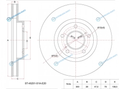 ST-45251-S1A-E20 Диск тормозной перед HONDA ODYSSEY RA67 99-03ACCORD 2.2 CL1 EuroR