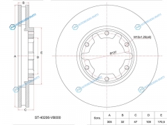 ST-40206-VB000 Диск тормозной перед NISSAN PATROLSAFARI Y61 97-