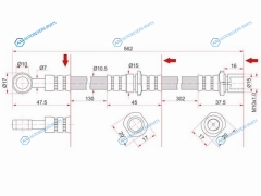 ST-26550-FC020 Шланг тормозной передний (Таиланд) SUBARU FORESTERLEGACYOUTBACK 95- LH
