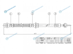 ST-MR129882 Шланг тормозной передний (Таиланд) MMC COLTLANCERLIBEROMIRAGE 94-03 LH=RH