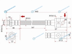 ST-46210-02J00 Шланг тормозной задний (Таиланд) NISSAN PATROLSAFARI 87-9706-