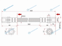 ST-90947-02616 Шланг тормозной передний (Таиланд) TOYOTA HIACEREGIUSACE 89-93 LH=RH