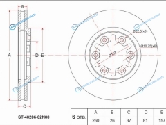 ST-40206-02N00 Диск тормозной перед NISSAN ATLASCONDOR F23 00-CARAVAN E24 93-