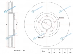 ST-40206-CL70A Диск тормозной перед Infiniti FX3545 05- FX50 05-08 VQ35VK45. M3545. 2WD4WD.
