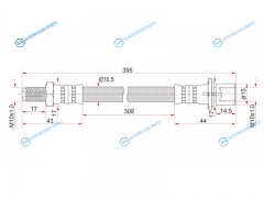 ST-96940-33955 Шланг тормозной перед (Таиланд) TOYOTADYNA 150TOYOACE G15 87- LH=RH