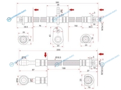 ST-01466-SL4-901 Шланг тормозной задний (Таиланд) HONDA ACCORDVIGORSTEP WAGON (комплект 2шт.) 90-98 LH=RH