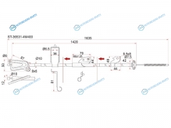 ST-36531-4M400 Трос ручника NS Blueberd Sylphy G10. Sunny B15. Almera N16. QG 2WD -LH