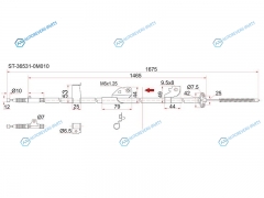 ST-36531-0M010 Трос ручника NS SunnyPulsarAlmera GA13141516. B14N15 2WD 94-. -LH (-Antiskid)