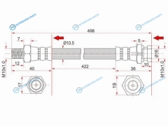 ST-46211-01A60 Шланг тормозной задний (Таиланд) NISSAN DATSUN (на мост) 4WD 85-92
