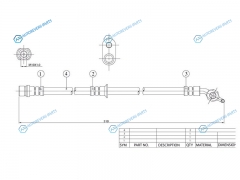 ST-90947-02734 Шланг тормозной передний (Таиланд) TOYOTA AVALONCAMRYSCEPTERWINDOMLEXUS ES300 91-98 RH