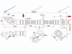 ST-90947-02877 Шланг тормозной задний (Таиланд) TOYOTA CAMRYGRACIAMARK2 QUALISWINDOMLEXUS ES300 96-01 RH