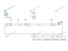 ST-90947-02736 Шланг тормозной передний (Таиланд) TOYOTA AVALONCAMRYSCEPTERWINDOMLEXUS ES300 91-98 LH