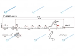 ST-46430-48020 Трос ручника TY Harrier ACUSXUMCU15. 4WD -LH