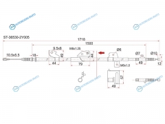 ST-36530-2Y005 Трос ручника NS Cefiro A33 98-. -RH