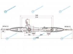ST-45510-02050 Рейка рулевая Toyota Corolla 02- (электрическая) шток D=14 LHD