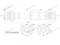 ST-37110-6A330 Вал карданный задний Toyota Land Cruiser 105 99-