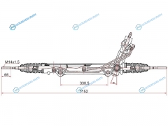 ST-32136761823 Рейка рулевая BMW X5 01-03 (E53) (без отверстия под датчик)