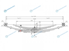 701110IS-2912012-10 Рессора задняя ISUZU ELF NPR85  NMR85 07-