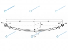 702202PG-2912012-01-10 Рессора задняя (2 листа ) FIAT DUCATO  PEUGEOT BOXER CITROEN JUMPER 07-14