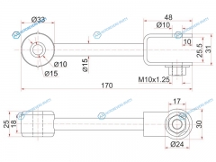 ST-48830-26021 Тяга заднего стабилизатора TOYOTA HIACE.REGIUSACE 4WD 93-06